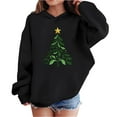 thumbnail image 1 of Lorytime Kids Hooded Sweatshirt for Girl Boys Christmas Tree Sweatshirt Long Sleeve Tops Drop Shoulder Festive Pullover, 1 of 4
