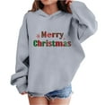 thumbnail image 1 of Lorytime Kids Hoodies for Girls Unisex Merry Christmas Sweatshirt Long Sleeve Pullover Drop Shoulder Cute Tops Gray, 1 of 4