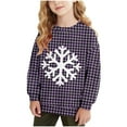 thumbnail image 1 of Lorytime Kids Sweatshirt for Christmas Unisex Snowflakes Shirt Crew Neck Long Sleeve Pullover Soft Tops Purple 14 Years, 1 of 7