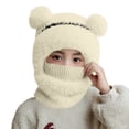 thumbnail image 1 of Lorytime Kids Winter Hat with Neck Warmer Attached Warm Scarf Bear Ears Cap Windproof Double Layer Hat 3-6 Years, 1 of 5