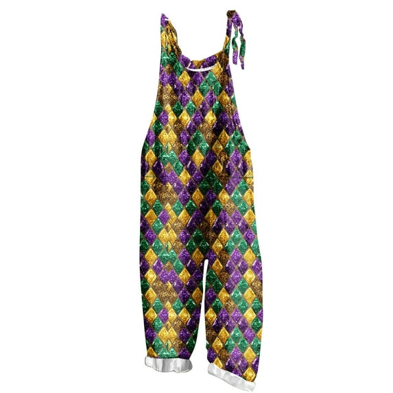 Lorytime Mardi Gras Womens Jumpsuits Dressy Sequins Carnival Overalls Adjustable Straps Romper Sleeveless Outwear