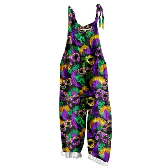 Lorytime Mardi Gras Womens Jumpsuits Dressy Sequins Carnival Overalls Adjustable Straps Romper Sleeveless Outwear
