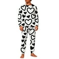 thumbnail image 1 of Lorytime Matching Pjs for Couples Valentines Day Heart Long Sleeve Crewneck Top with Pockets Bottom Men Sleepwear, 1 of 8
