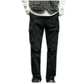 thumbnail image 1 of Lorytime Men Cargo Pants with Pockets Cotton Drawstring Elastic Waist Straight Leg Trousers Zipper Sports Pants Outwear, 1 of 7