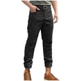 thumbnail image 1 of Lorytime Men Cargo Pants with Pockets Stretch Straight Leg Trousers Button Zipper Long Sports Pants Waterproof Outwear, 1 of 6