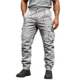 thumbnail image 1 of Lorytime Men Cargo Pants with Pockets Wid Waisted Joggers Button Zipper Full Length Sports Pants Loose Outfits, 1 of 2