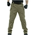 thumbnail image 1 of Lorytime Men's Cargo Pants with Elastic Waist Straight Leg Trousers Outdoors Pants with Multi Pockets Outwear, 1 of 5