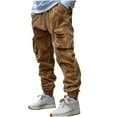 thumbnail image 1 of Lorytime Men's Cargo Pants with Pockets Wid Waisted Elastic Waist Joggers Soild Full Length Sports Pants Outfits, 1 of 6