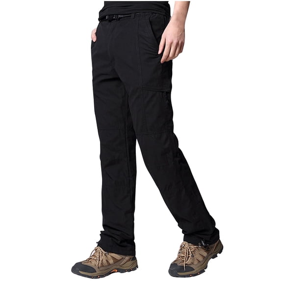 Lorytime Men's Cargo Sweatpants Open Bottom Cotton Elastic Straight Leg Pants Sports Trousers with Pockets Outwear