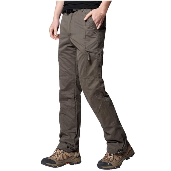 Lorytime Men's Cargo Sweatpants Open Bottom Cotton Elastic Straight Leg Pants Sports Trousers with Pockets Outwear