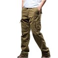 thumbnail image 1 of Lorytime Men's Cargo Sweatpants with Multi Pockets Cotton Elastic Straight Leg Pants Zipper Athletic Trousers Outwear, 1 of 4