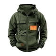 thumbnail image 1 of Lorytime Men's Full Zipper Hoodies Solid Training Sweatshirt Long Sleeve Drawstring Jacket with Pocket Tops Green L, 1 of 6