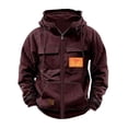thumbnail image 1 of Lorytime Men's Full Zipper Hoodies Solid Training Sweatshirt Long Sleeve Drawstring Jacket with Pocket Tops Red XL, 1 of 6
