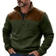 thumbnail image 1 of Lorytime Men's Sweatshirts with Pockets Solid Pullover Mock Neck Half Zipper Long Sleeve Tops Outerwear Green L, 1 of 3