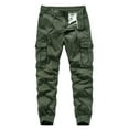 thumbnail image 1 of Lorytime Mens Cargo Pants with Drawstring Cotton Elastic Waist Joggers Button Zipper Training Trousers Outfits, 1 of 5