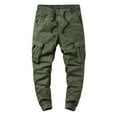 thumbnail image 1 of Lorytime Mens Cargo Pants with Elastic Waist Cotton Joggers Soild Full Length Sports Trousers with Multi Pockets Outfits, 1 of 7