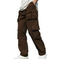 thumbnail image 1 of Lorytime Mens Cargo Pants with Multi Pockets Wid Waisted Straight Leg Pants Soild Full Length Sports Trousers Outfits, 1 of 7