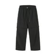 thumbnail image 1 of Lorytime Mens Cargo Pants with Pockets Stretch Drawstring Mid Elastic Waist Straight Leg Pants Outdoors Trousers Outfits, 1 of 5