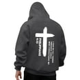 thumbnail image 1 of Lorytime Mens Hoodies Sweatshirt Letter Print Pullover Long Sleeve Drawstring Tops with Pocket Outerwear Gray L, 1 of 7