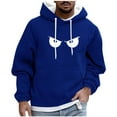 thumbnail image 1 of Lorytime Mens Hoodies Sweatshirt Printted Pullover Long Sleeve Drawstring Tops Fashionable Outerwear Blue L, 1 of 5