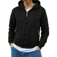 thumbnail image 1 of Lorytime Mens Hoodies with Zipper Solid Cardigan Sweatshirt Long Sleeve Drawstring Jacket with Pocket Tops Black 2XL, 1 of 7