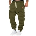 thumbnail image 1 of Lorytime Mens Joggers with Pockets Fleece Soild Elastic Waist Sweatpants Drawstring Full Length Pants Daily Outwear, 1 of 3