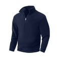 thumbnail image 1 of Lorytime Mens Sweatshirts Half Zip Solid Fleece Pullover Collared Long Sleeve Midweight Tops Warm Outerwear Blue S, 1 of 6