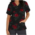 thumbnail image 1 of Lorytime Mother's Day Womens with Pockets Crew Neck T Shirts Short Sleeve Uniform with Pockets Heart Basic Workwear, 1 of 5