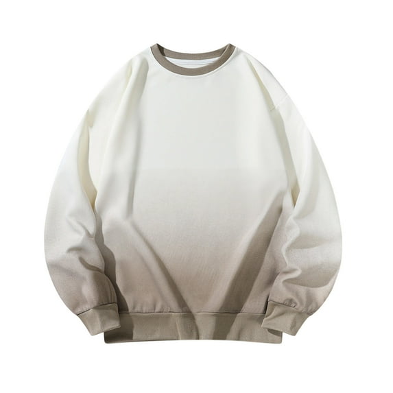 Lorytime Oversized Crew Neck Sweatshirt Men Color Block Shirt Long Sleeve Drop Shoulder Pullover Loungewear Brown 3XL