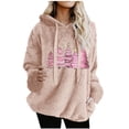 thumbnail image 1 of Lorytime Oversized Fleece Hoodies for Women Christmas Tree Print Sweatshirt Long Sleeve Pullover with Pocket Tops, 1 of 4