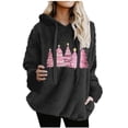 thumbnail image 1 of Lorytime Oversized Fleece Hoodies for Women Christmas Tree Print Sweatshirt Long Sleeve Pullover with Pocket Tops, 1 of 4