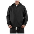 thumbnail image 1 of Lorytime Oversized Hoodies for Men Zip Up Solid Training Sweatshirt Long Sleeve Pullover with Pocket Tops Black 2XL, 1 of 7