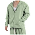 thumbnail image 1 of Lorytime Oversized Hoodies for Men Zip Up Solid Training Sweatshirt Long Sleeve Pullover with Pocket Tops Green XL, 1 of 6