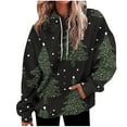 thumbnail image 1 of Lorytime Oversized Hoodies for Women Christmas Tree Sweatshirt Long Sleeve Pullover Drop Shoulder Loose Tops for Holiday, 1 of 7