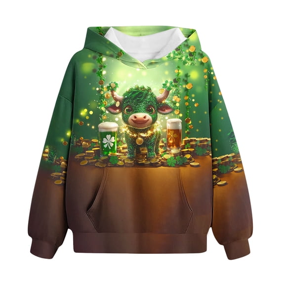 Lorytime Oversized Sweatshirts for Teen Girls St. Patricks Day Long Sleeve Tops Hoodies Pullover with Pockets Outerfits