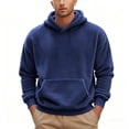 thumbnail image 1 of Lorytime Oversized&nbsp;hoodies&nbsp;for&nbsp;men Solid Fleece Sweatshirt Long Sleeve Pullover with Pocket Warm Tops Blue XL, 1 of 9