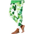 thumbnail image 1 of Lorytime St. Patrick's Day Leggings for Womens Patterns Green Trousers Stretchy Hoilday Tights Pants Running Clothes, 1 of 4