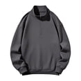 thumbnail image 1 of Lorytime Sweatshirt for Men Half Zip Solid Pullover Mock Neck Long Sleeve Drop Shoulder Tops Outerwear Gray 5XL, 1 of 7