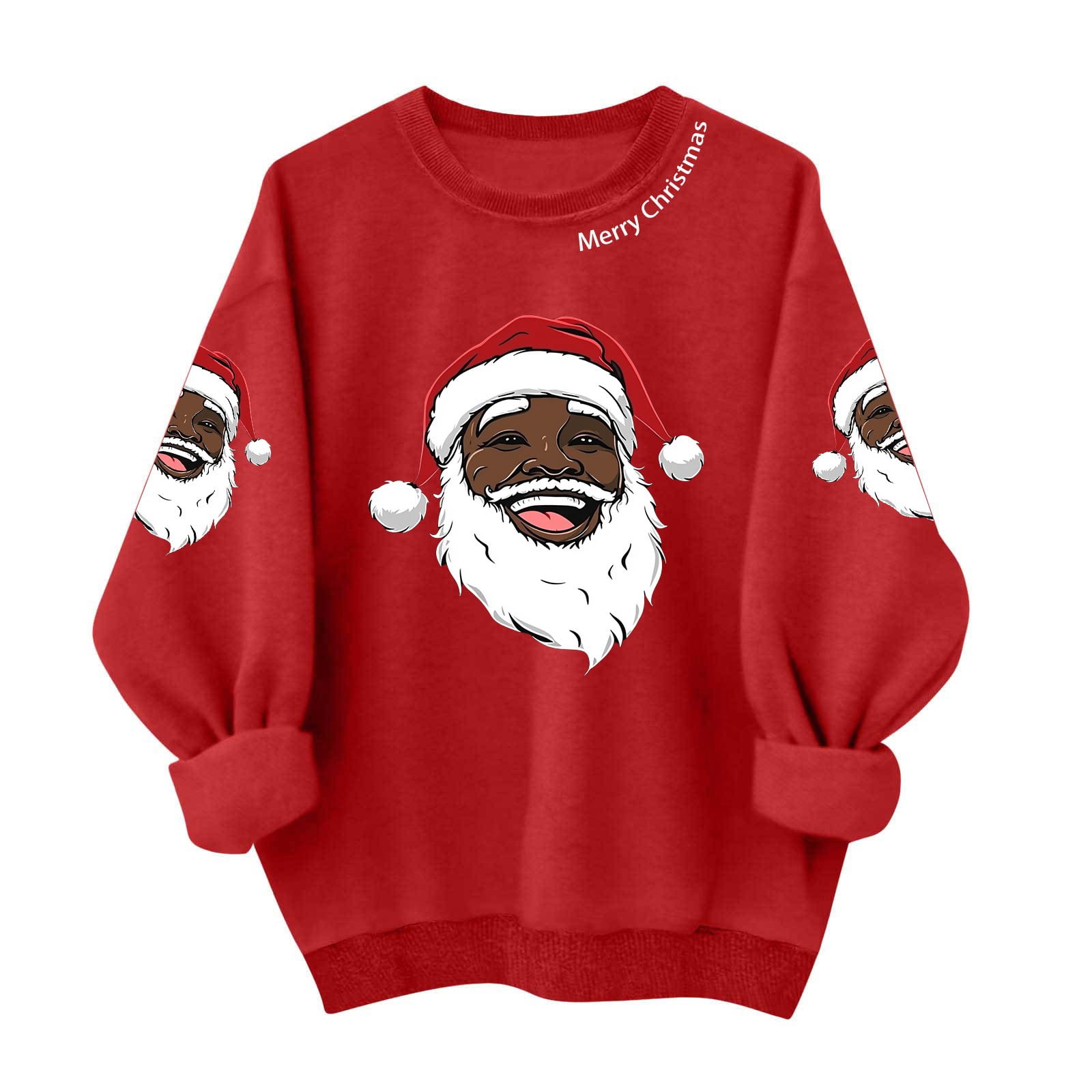 Lorytime Sweatshirts for Women Oversized Christmas Santa Claus Print ...