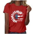 thumbnail image 1 of Lorytime Tee Shirts Womens Fourth of July Short Sleeve Shirt Crew Neck Summer Tee Stripe Star Basic Clothes L, 1 of 5