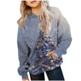 thumbnail image 1 of Lorytime Teen Girls Hoodies with Pockets Boys Christmas Tree Star Sweatshirt Long Sleeve Pullover Drop Shoulder Tops Blue, 1 of 6