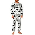 thumbnail image 1 of Lorytime Valentine Pajamas for Couples Valentines Heart Long Sleeve Crewneck Tops with Pockets and Pants Men Homewear, 1 of 8