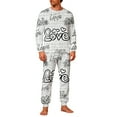 thumbnail image 1 of Lorytime Valentines Couple Pjs Matching Sets Valentine Heart Long Sleeve Tops with Pockets and Pants Mens Homewear, 1 of 8