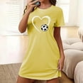 thumbnail image 1 of Lorytime Vintage House Dress Womens Knee Length Short Sleeve Nightdress Oversized Crewneck Heart Print Nightshirts Nightgowns Pajamas Dress Comfy Soft Lounge Sleepdress Yellow S, 1 of 5
