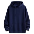 thumbnail image 1 of Lorytime Winter Hoodies for Men Solid Fleece Sweatshirt Long Sleeve Drawstring Pullover with Pocket Warm Tops Blue M, 1 of 9