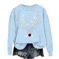 thumbnail image 1 of Lorytime Womens Crewneck Sweatshirt Fall Christmas Reindeer Print Shirt Long Sleeve Pullover Loose Tops for Holiday, 1 of 3