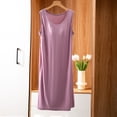 thumbnail image 1 of Lorytime Womens Nightgown with Built in Bra Midi Sleeveless Nightgowns Oversized Round Neck Padded Solid Sleepshirts Nightdress Tank Racerback Sleepdress Soft Lounge Pajamas Dress Purple, 1 of 6