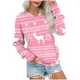thumbnail image 1 of Lorytime Womens Sweatshirt with Pockets Christmas Snowflakes Shirt V Neck Long Sleeve Pullover Drop Shoulder Loose Tops, 1 of 6