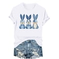 thumbnail image 1 of Lorytime Womens Tshirts Easter Crew Neck Shirt Short Sleeve Casual Trendy Tops Bunny Loose Basic Outfit Clothes, 1 of 6