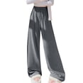thumbnail image 1 of Lorytime Womens Wide Leg Pants Stripe Elastic Waist Trousers Drawstring Loose Summer Pants Soft Casual Clothes Gray L, 1 of 7